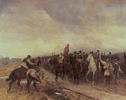 "Cromwell at Dunbar", Andrew Carrick Gow. The battle of Dunbar was a crushing defeat for the Scottish Covenanters