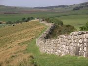 120 km Hadrian's Wall marked the border between Scotland to the north and the Roman Empire to the south with small forts and gates every Roman mile. Roman sway reached further north at times