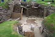 In 3000 BC, some Neolithic farmers lived in stone houses (such as those at Skara Brae) set into existing middens